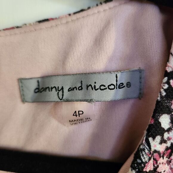 Danny & Nicole Floral Lace Overlay Sleeveless Fit and Flare Swing Dress 4P - Picture 5 of 11